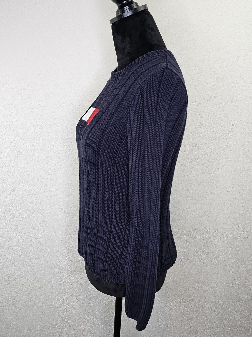 Vintage 2001 Tommy Hilfiger Knit Long Sleeve Sweater Medium - Picture 3 of 8